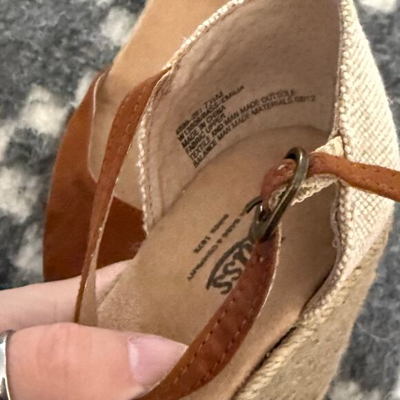 Bass Women's Size 7.5 M Cottage Boho Suede Espadrille Wedge Sandals - Picture 6 of 7